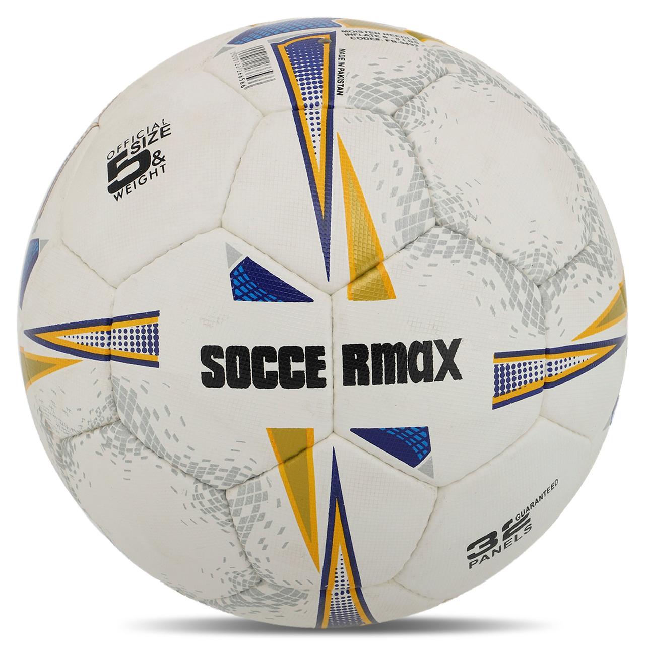 М'яч футбольний SOCCERMAX FB-9492 No5 PU білий-синій-золотий