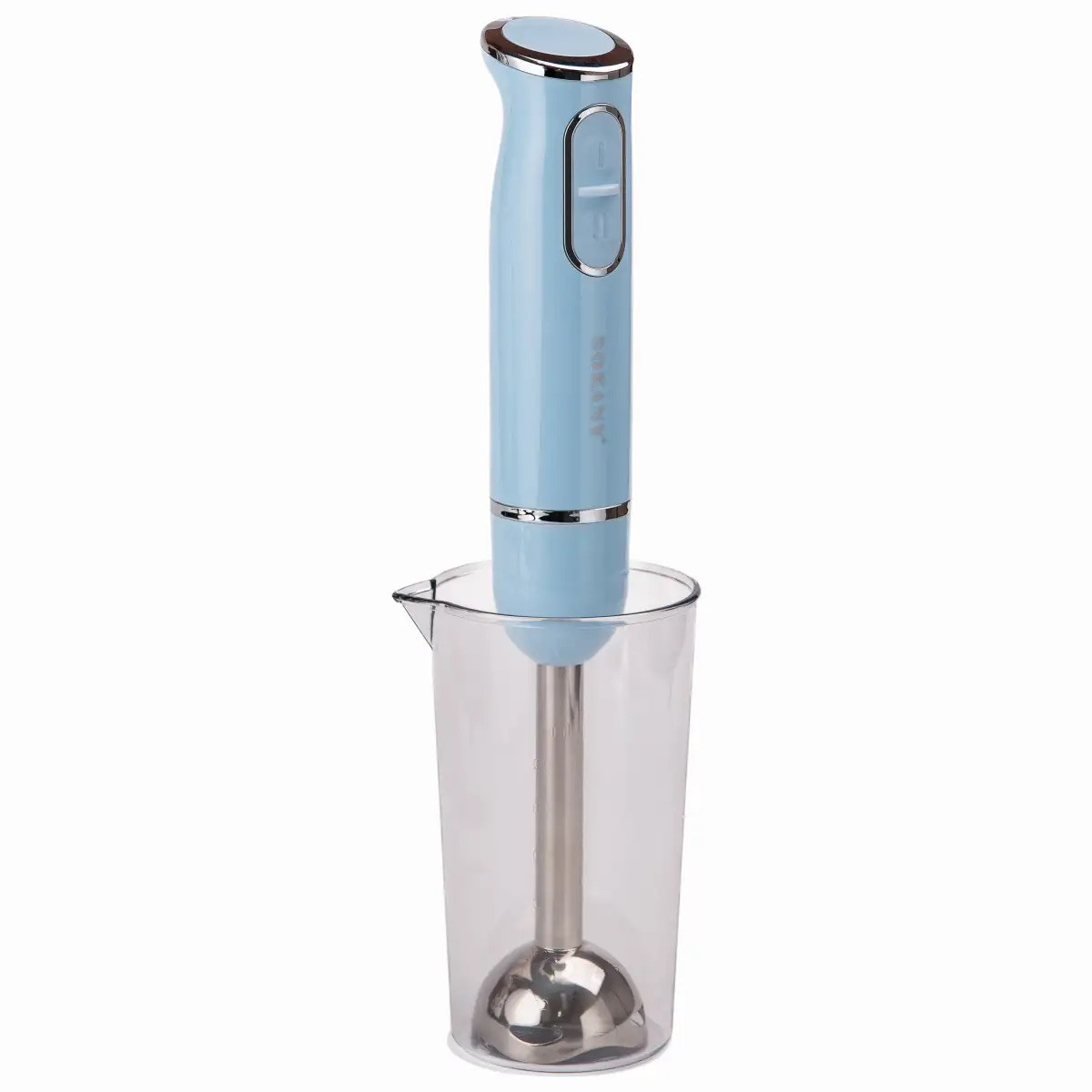 Занурювальний ручний блендер Sokany SK-1726 з мірною склянкою 0.6л 3 швидкості 300Вт Блакитний