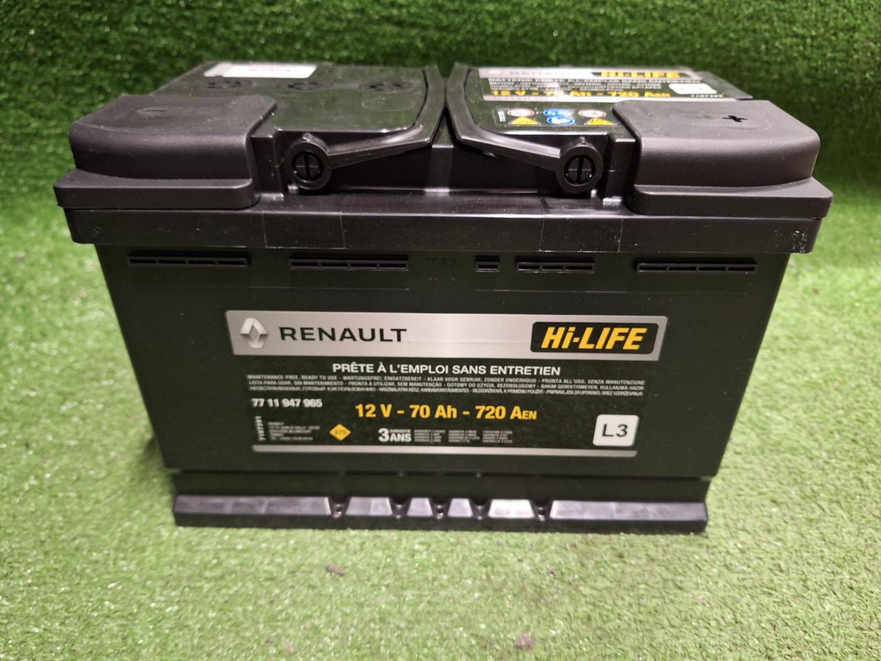 Акумуляторна батарея 70 Ah 720 A Renault Оригінал 7711238598, 7711947965