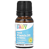 California Gold Nutrition, вітамін D3 в краплях для дітей, Baby D3, 400 МО, 10 мл, фото 3