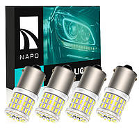Комплект світлодіодних ламп NAPO LED 1156-3014-57smd-ceram P21W 1156 BA15S колір світіння білий 4 шт