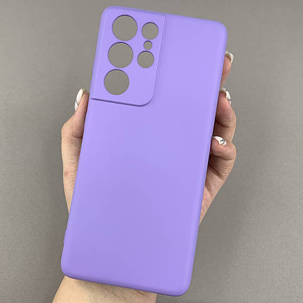 Чохол для Samsung Galaxy S21 Ultra матовий із захистом камери чохол на телефон самсунг с21 ультра бузковий cfa, фото 1