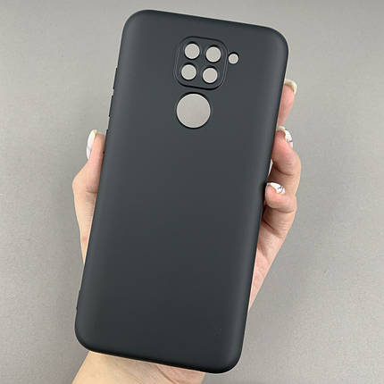 Чохол для Xiaomi Redmi Note 9 матовий із захистом камери чохол на телефон сяомі редмі нот 9 чорний cfa, фото 1