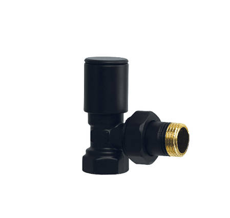 Кран вентильный 1/2"X1/2 угловой KP CZECH PN10 НВ комплект 2 шт черно цвета, фото 3