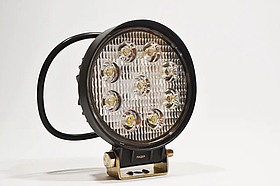 Світлодіодна LED-фара кругла 27 Вт 60° для автомобілів, 3 Вт*9 ламп, широкий кут освітлення, робоча фара