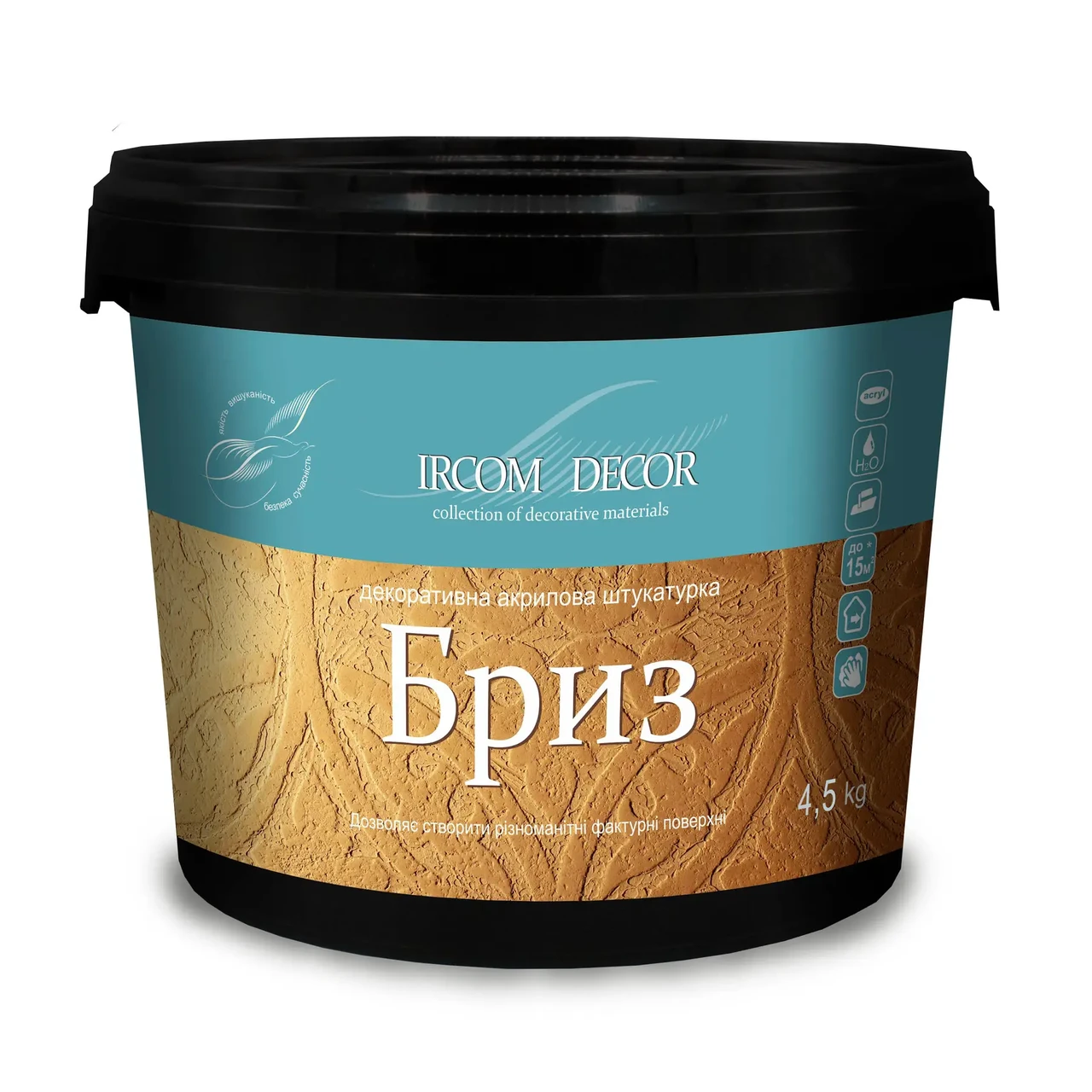 Декоративна рельєфна штукатурка "Бриз" (4,5 кг), IRCOM Decor