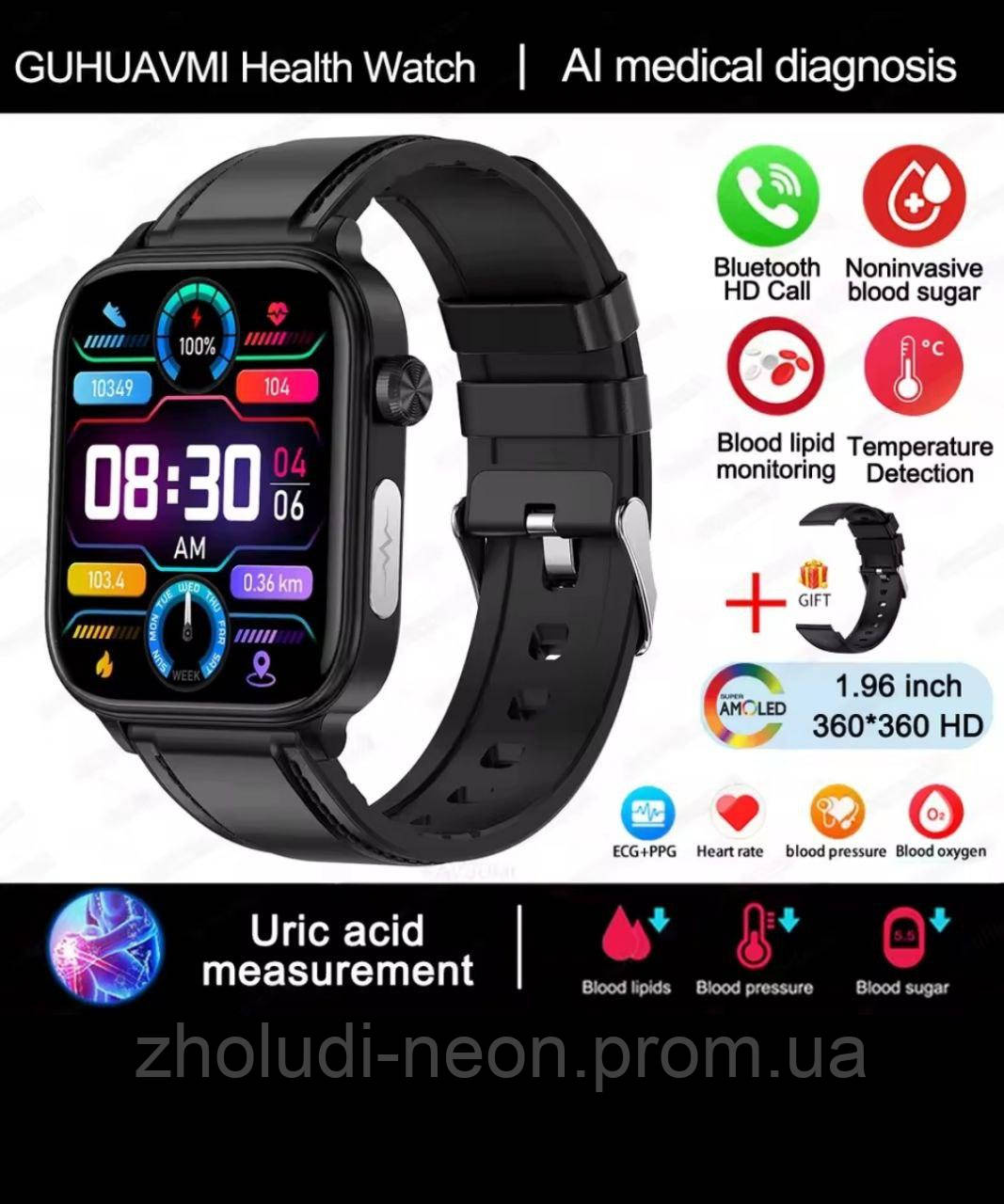 Глюкометр AL MEDICAL. Безболезненные неинвазивные умные часы для ...