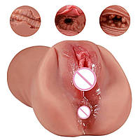 Мастурбатор 2 в 1 силиконовый мастурбатор для мужчин вагина с анусом искусственная вагина мулатка