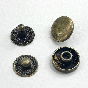 Кнопка Альфа 10мм Антик VT-2 (50шт) (00244)