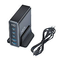 Зарядний пристрій Toocki 140W QC4.0 3xType-C+2xUSB EU black