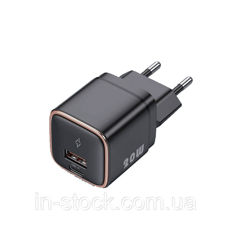 Зарядний пристрій KUULAA PD Charger QC4.0 Type-C+ USB 20W EU KL-CD66 black
