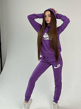 Жіночий спортивний костюм Nike Худі + Штани фіолетовий Комплект Найк весняний осінній
