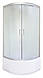 Душовий бокс 6021 90x90 см без даху душова кабіна із задніми стінками матове скло на глибокому піддоні, фото 3