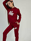 Жіночий спортивний костюм Nike Худі + Штани бордовий Комплект Найк весняний осінній, фото 2