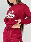 Жіночий спортивний костюм Nike Худі + Штани бордовий Комплект Найк весняний осінній, фото 5