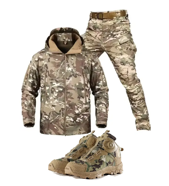 Комплект TACTICAL VANGUARD Костюм на флісі Soft Shell розмір M + Черевики Cyclope з автошнурівкою мультикам - фото 1 - id-p2473212698