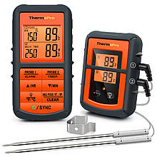 Бездротовий термометр  із двома щупами для м'яса, духовки (до 150 м) ThermoPro TP-08С (0-300 °C) у прогумованому корпусі