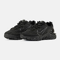 Чоловічі Кросівки Nike React Vision Triple Black / Найк Реакт Віжен Трипл Чорні, фото 4