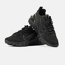 Чоловічі Кросівки Nike React Vision Triple Black / Найк Реакт Віжен Трипл Чорні, фото 5