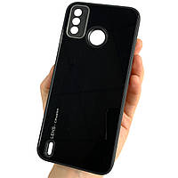 Чохол для Tecno Spark 6 Go (KE5) чорний скляний із закритим модулем камери