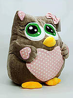 М'яка іграшка подушка «Сова» коричнева (36 см) C15403-4, фото 4