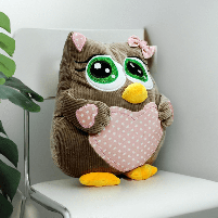 М'яка іграшка подушка «Сова» коричнева (36 см) C15403-4, фото 3