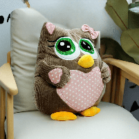 М'яка іграшка подушка «Сова» коричнева (36 см) C15403-4, фото 6