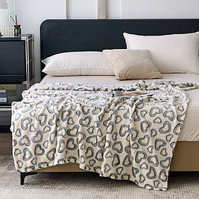 Плед нічник із мікрофібри Сердечки, світиться у темряві 150х200см