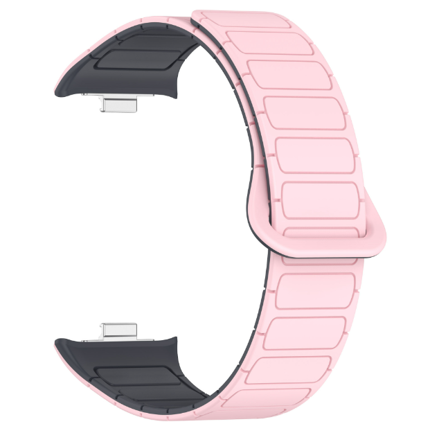 Ремінець для Xiaomi Mi Band 8 Pro | Silicone Shaped Magnetic Band (018838) (pink/grey)