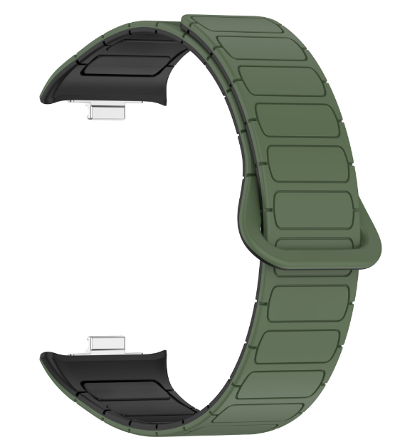 Ремінець для Xiaomi Mi Band 8 Pro | Silicone Shaped Magnetic Band (018838) (green / black)