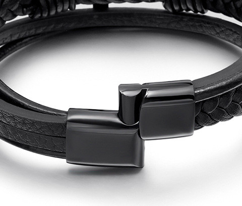 Браслет чоловічий шкіряний Secret Cross Dark