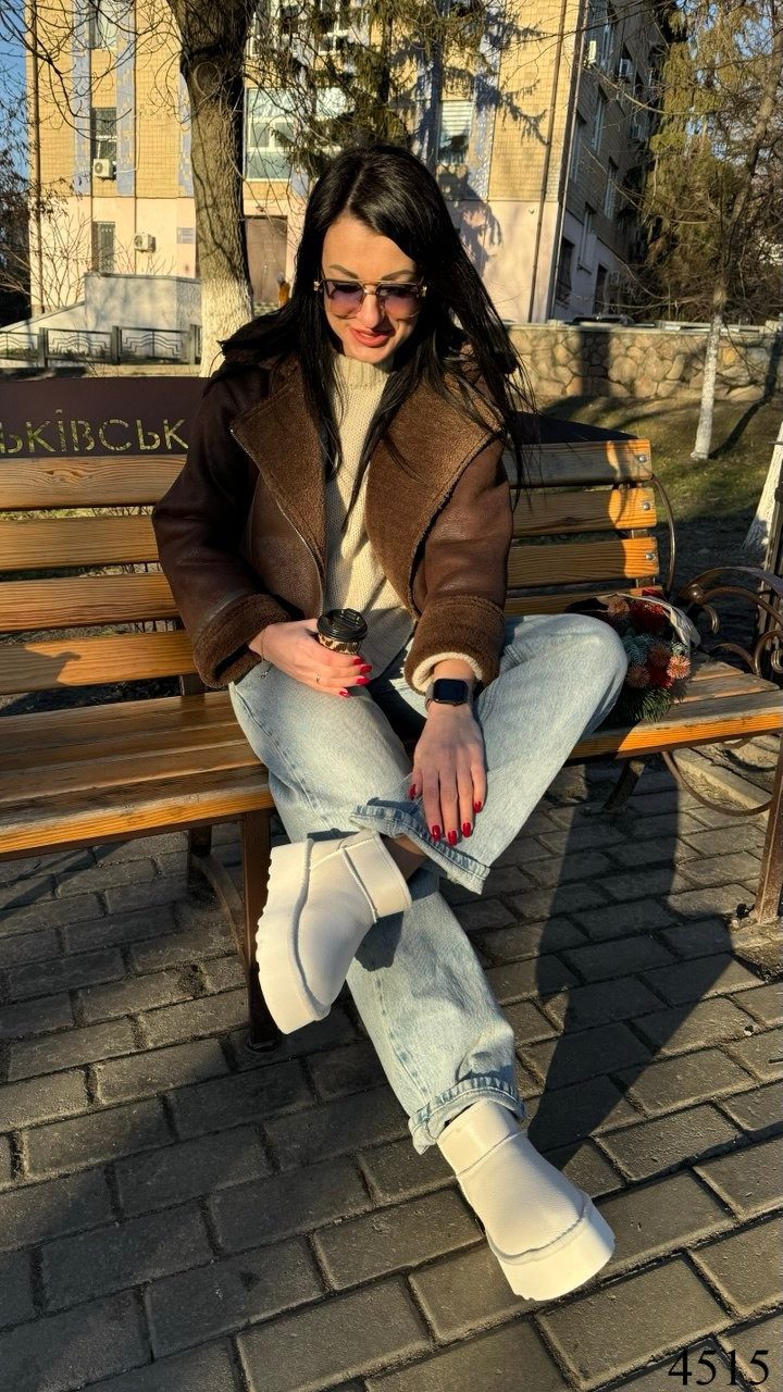 Угги шкіряні, бежеві
