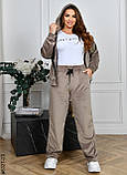8327-23 Спортивний костюм жіночий на блискавці велюр напівбатал (4 од: 48,50,52,54), фото 2