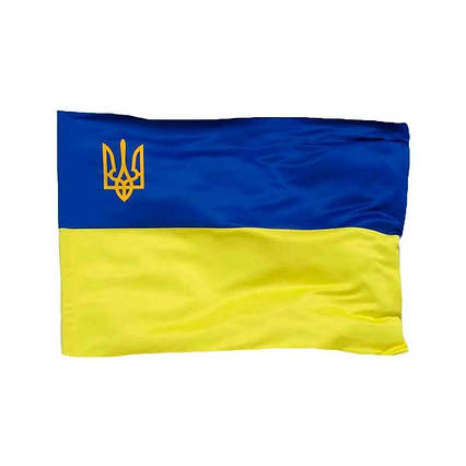 Прапор "Україна тризуб" 140cm*90cm атласний