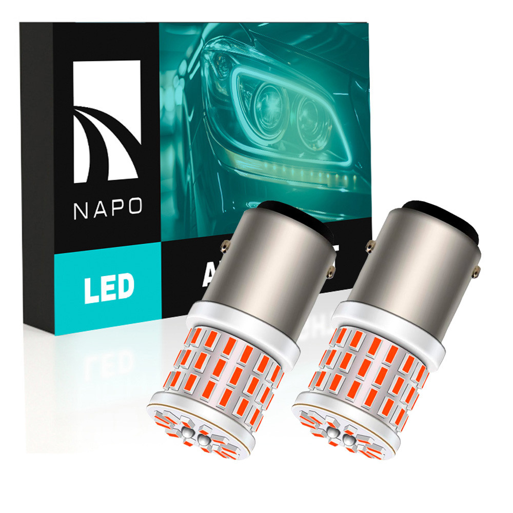 Комплект світлодіодних ламп NAPO LED 1157-3014-57smd-ceram P21/5W 1157 BAU15S колір світіння червоний 2 шт