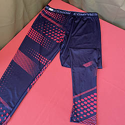 Компресійний комплект 2в1 (Рашгард + Лосини, Червоно-Чорний, XL) – Розпродаж!