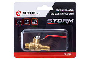 Кран кульовий повітряний Intertool 1/4" Н x 12 мм (PT-1892)