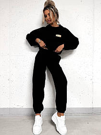 Женский спортивный костюм трехнитка 42-44,46-48,50-52,54-56 черный,графит