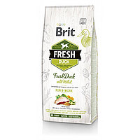 Сухий корм Brit Fresh для дорослих активних собак, з качкою та пшоном, 12 кг