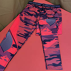 Компресійні лосіни (червоний камуфляж, XXL) – Розпродаж!