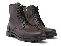 Коричневі чоботи з відрізним миском черевики черевики шкіряні чоловіче взуття великий розмір Rosso Avangard Captoe Brown BS