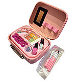 Косметика у валізі Єдиноріг рожева тіні помади набір для манікюру пензлі блискітки 20*8*14см (1687-C), фото 2