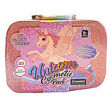 Косметика у валізі Єдиноріг рожева тіні помади набір для манікюру пензлі блискітки 20*8*14см (1687-C), фото 3