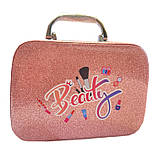 Косметика у валізі Єдиноріг рожева тіні помади набір для манікюру пензлі блискітки 20*8*14см (1687-C), фото 4