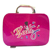 Косметика у валізі Єдиноріг малинова тіні помади набір для манікюру пензлі блискітки 20*8*14см (1687-C), фото 4