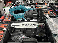 Ручна пила domotec CHAIN SAW 12 електрична ланцюгова акумуляторна пила 30 см шина, фото 6