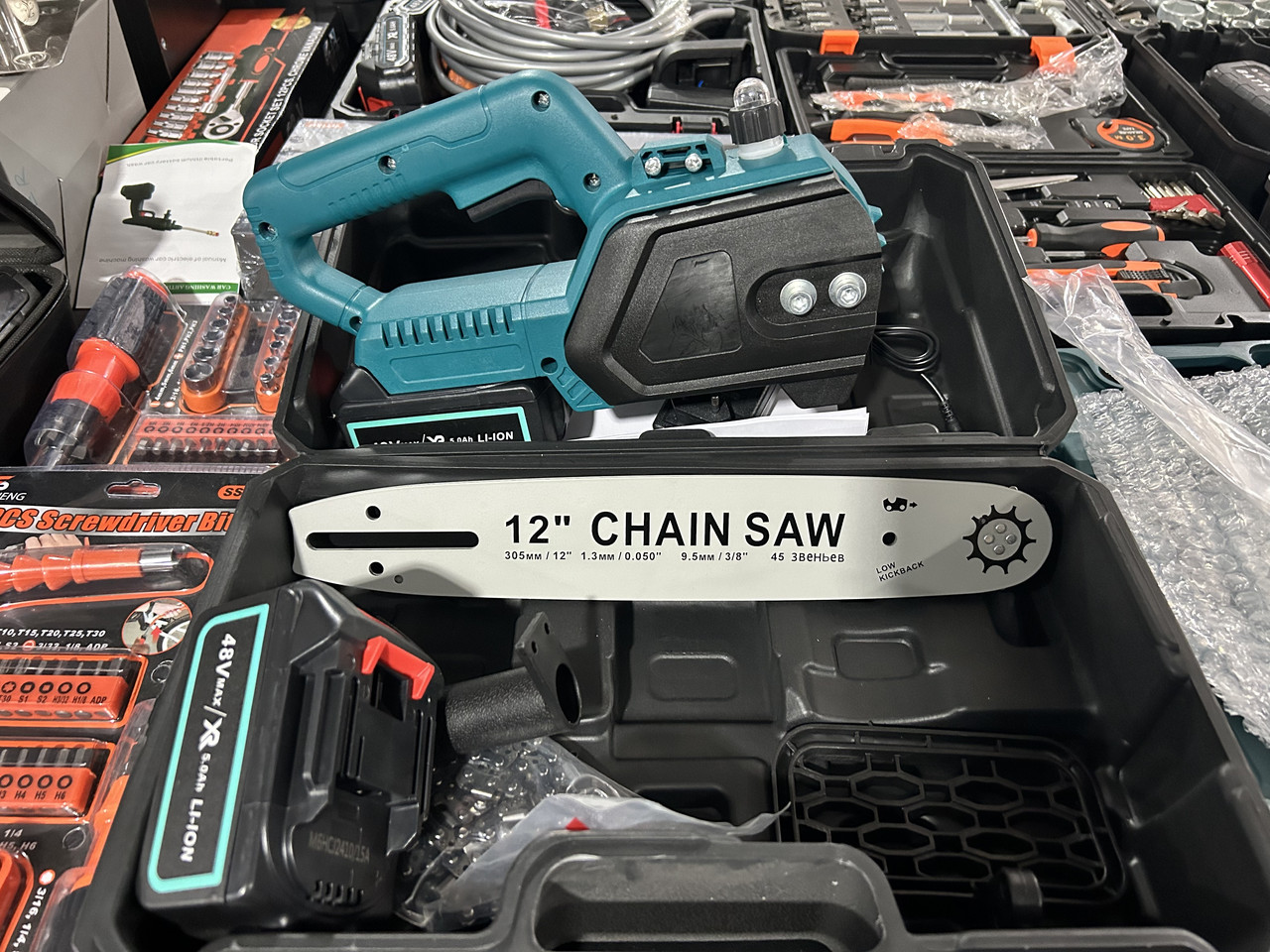 Ручна пила domotec CHAIN SAW 12 електрична ланцюгова акумуляторна пила 30 см шина
