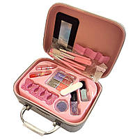 Косметика у валізі Єдиноріг сіра тіні помади набір для манікюру пензлі блискітки 20*8*14см (1687-C), фото 5