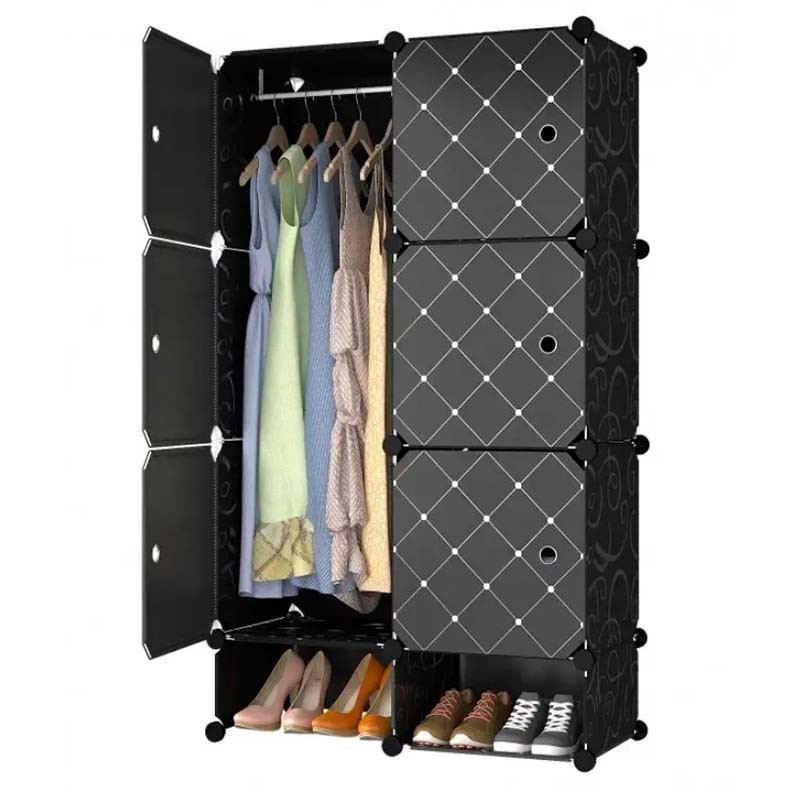 Шафа пластикова для одягу та взуття на 2 секції 75*37*127см, фото 1