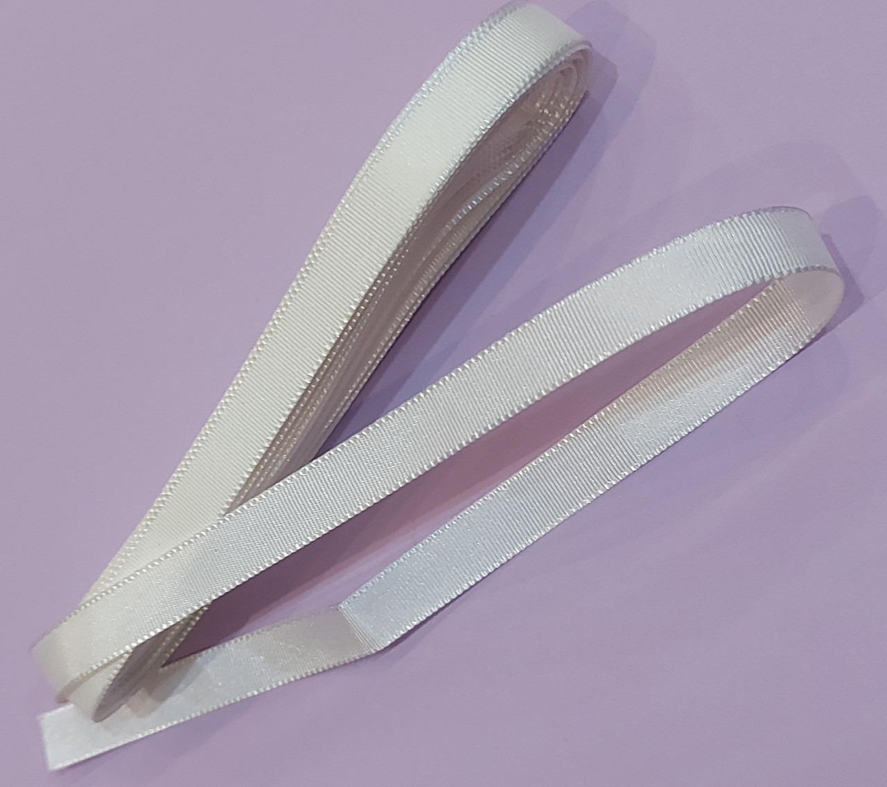 Тесьма лента репсовая Турция ( Дрібний рубчик) Стрічка репсова 1 см( 10 метрів) айворі